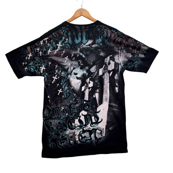 Cyber Affliction Style Most Official Seven Angel Graphic Art Black T Shirt 2XL - Picture 2 of 8